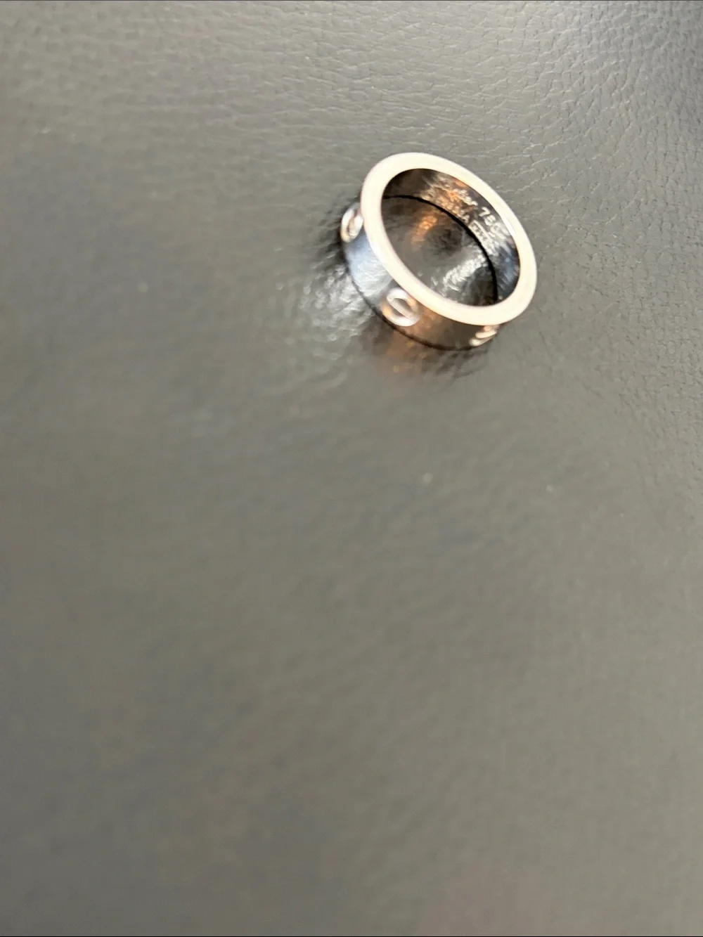 Polished Silver Band Ring with Screw Detail - Pink Accent